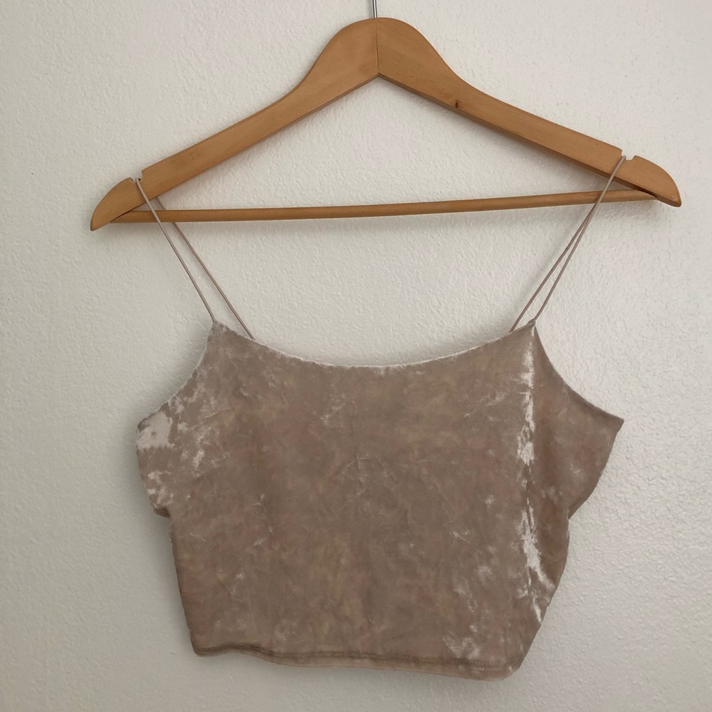 Pink velvet tank